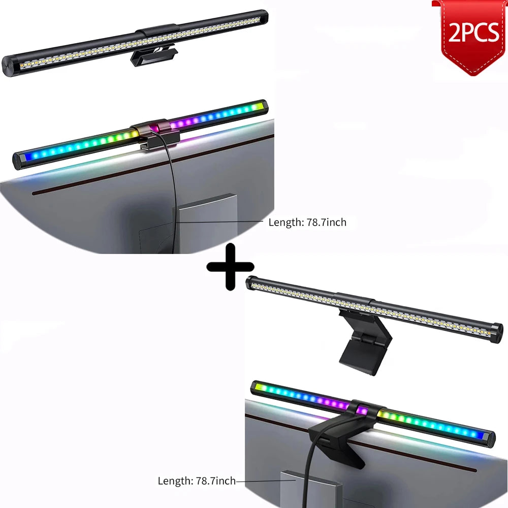 LumoBar™ RGB Monitor Light – 44cm Screen Hanging LED Lamp for Study, Gaming & Atmosphere Lighting