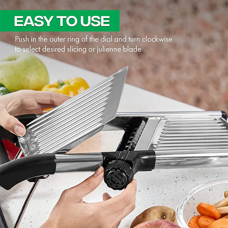 Stainless Steel Adjustable Mandoline Vegetable Slicer & Cutter