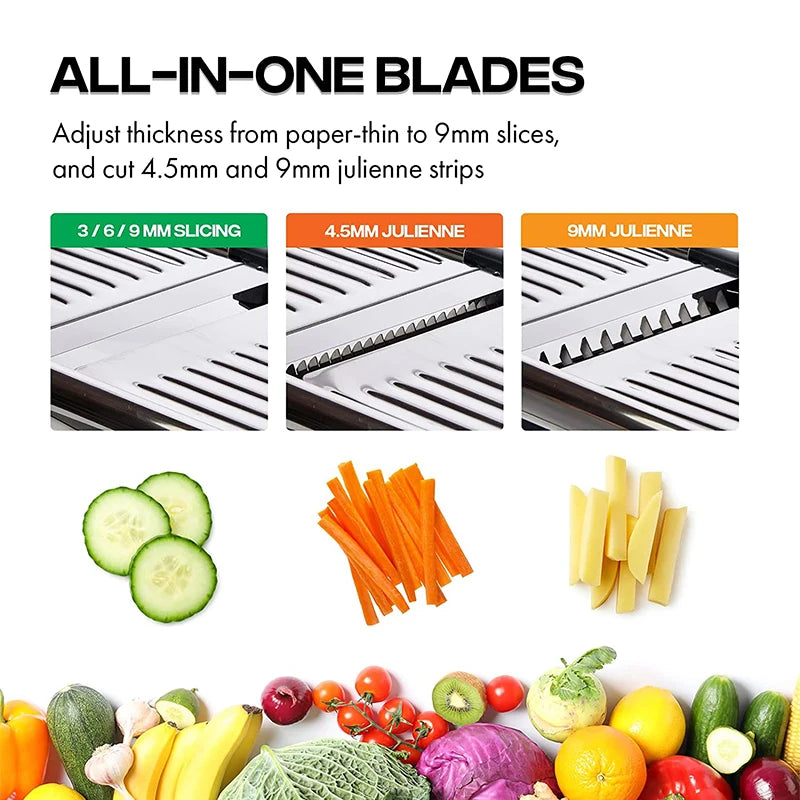 Stainless Steel Adjustable Mandoline Vegetable Slicer & Cutter