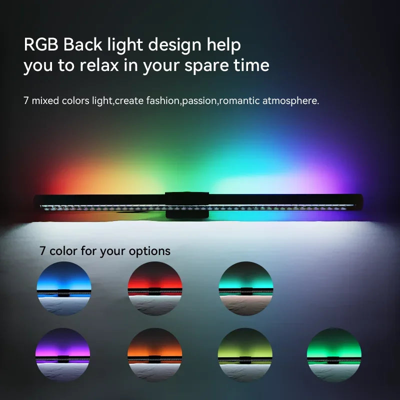 LumoBar™ RGB Monitor Light – 44cm Screen Hanging LED Lamp for Study, Gaming & Atmosphere Lighting
