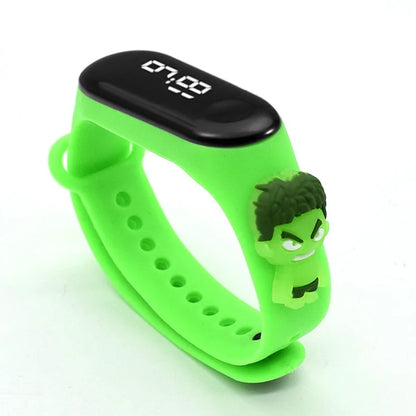 Marvel Cartoon Watch – Digital LED Display, Waterproof, Perfect Gift for Kids & Young Superhero Fans