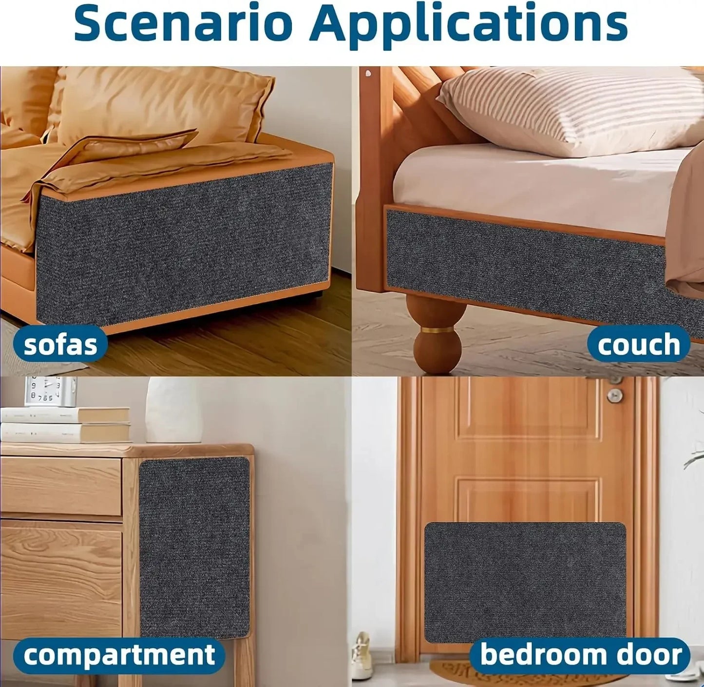 KittyGuard™ 7-Colour Self-Adhesive Cat Scratch Mat – Sofa & Furniture Protector Carpet
