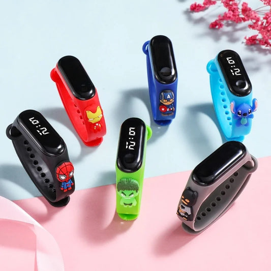 Marvel Cartoon Watch – Digital LED Display, Waterproof, Perfect Gift for Kids & Young Superhero Fans