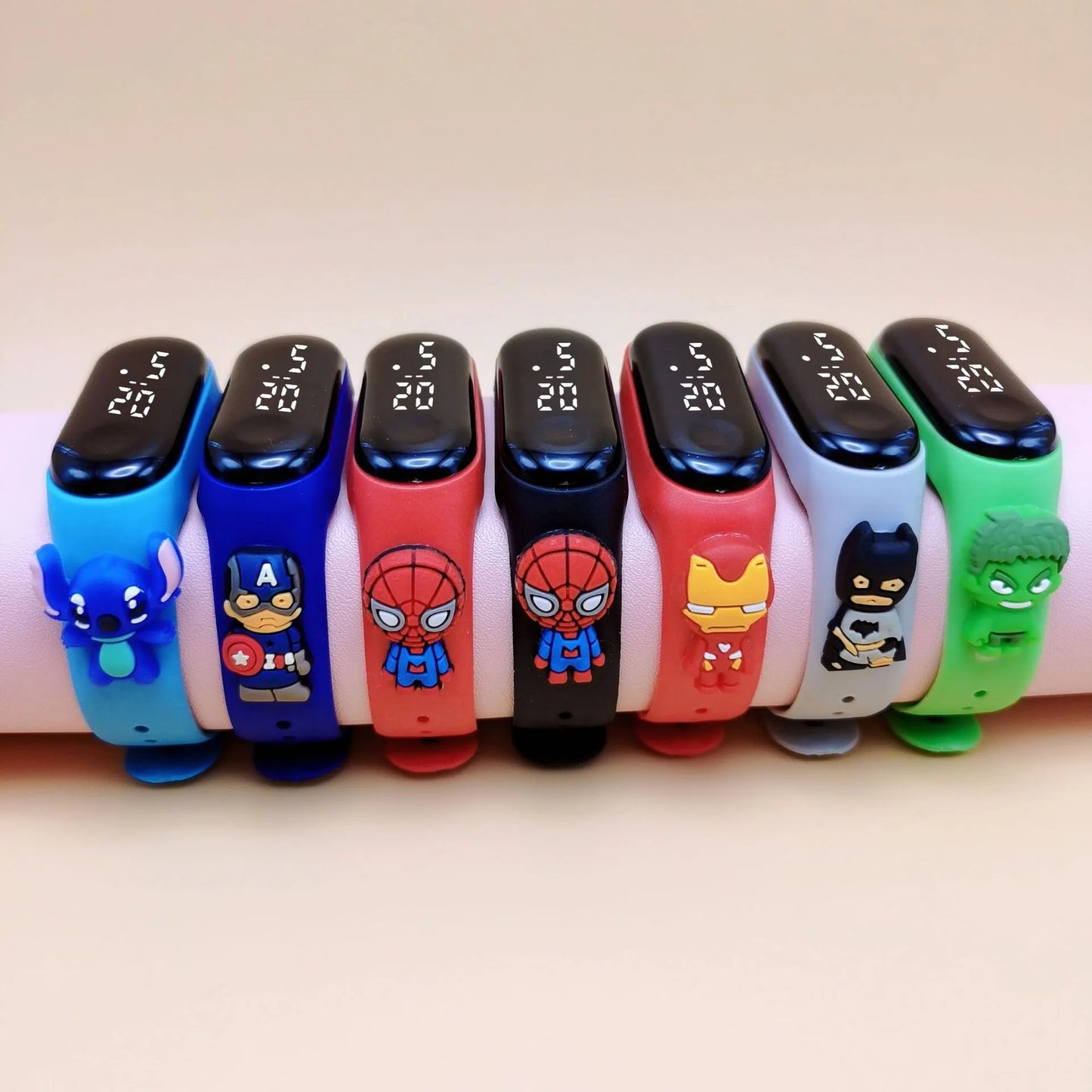 Marvel Cartoon Watch – Digital LED Display, Waterproof, Perfect Gift for Kids & Young Superhero Fans