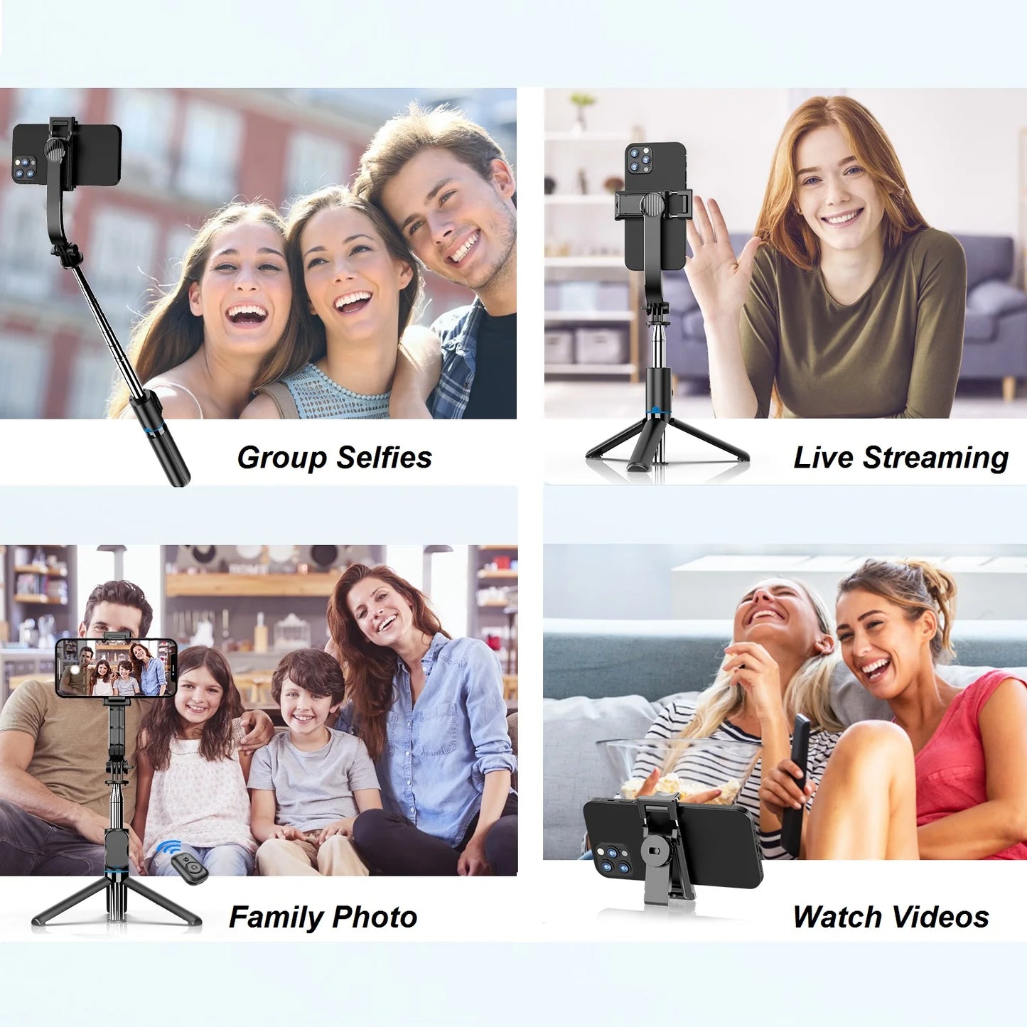 Extendable Selfie Stick & Tripod Stand – Bluetooth Remote for iPhone, Samsung Galaxy & Android Devices