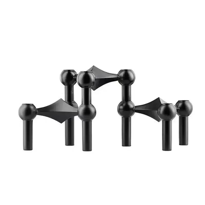 Molecular Structure Silver Candlestick – Elegant Modern Candle Holder for Decoration