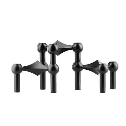 Molecular Structure Silver Candlestick – Elegant Modern Candle Holder for Decoration