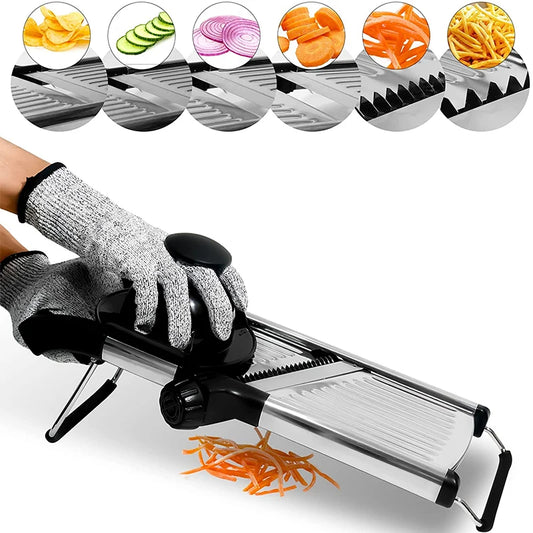 Stainless Steel Adjustable Mandoline Vegetable Slicer & Cutter