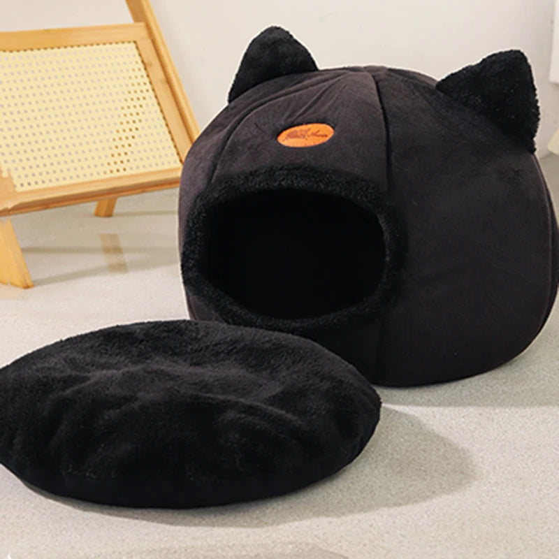 CozyCave™ Deep Sleep Pet Bed – Warm Indoor Basket & Tent for Cats & Small Dogs