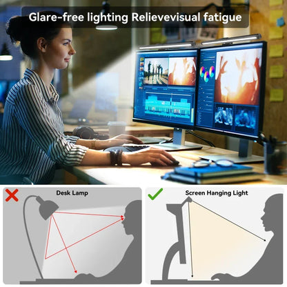 LumoBar™ RGB Monitor Light – 44cm Screen Hanging LED Lamp for Study, Gaming & Atmosphere Lighting