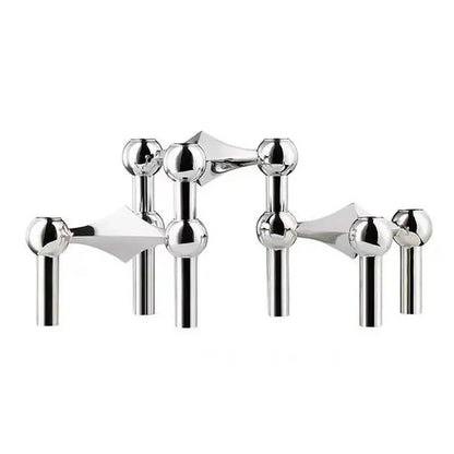 Molecular Structure Silver Candlestick – Elegant Modern Candle Holder for Decoration