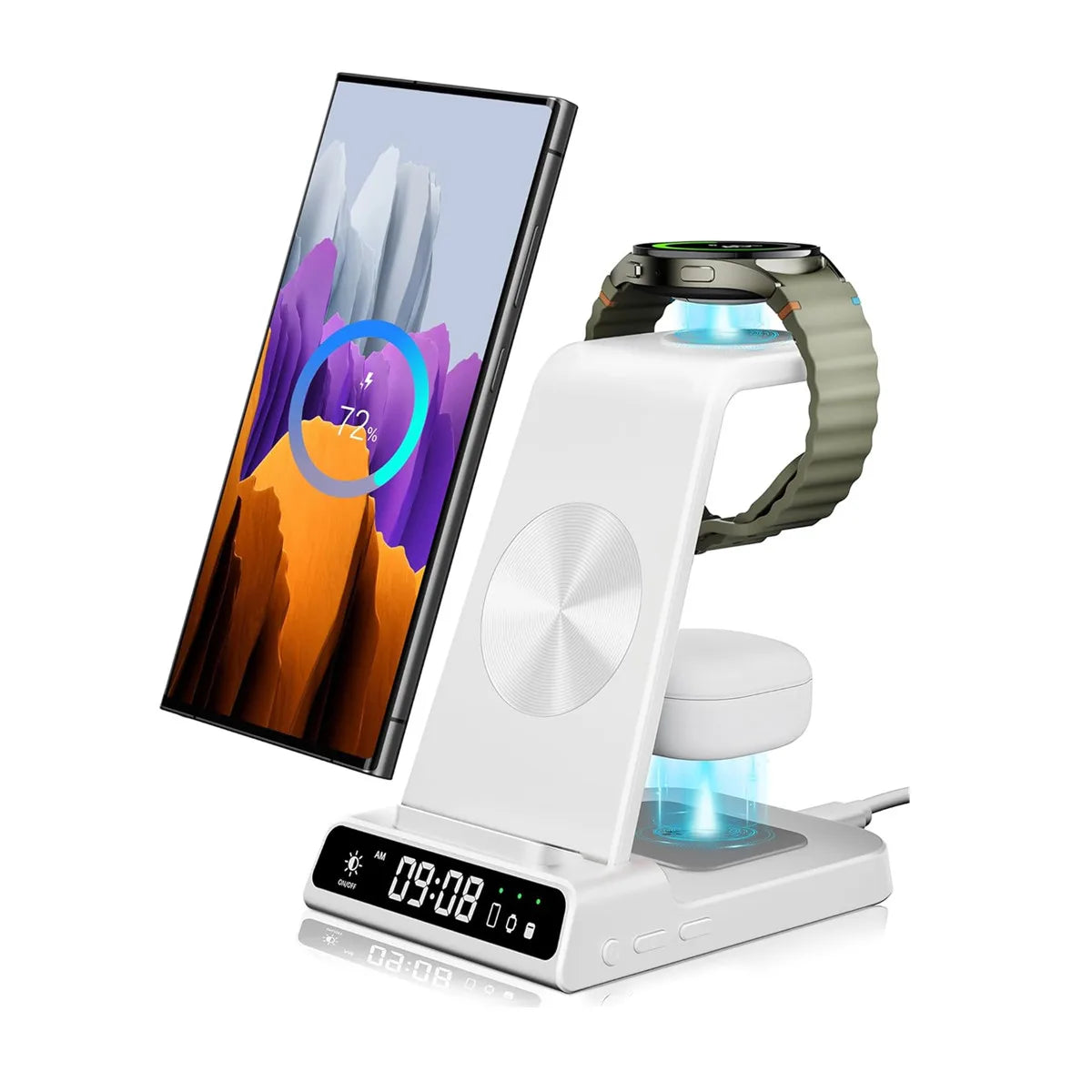 SwanScout ChargeMate™ C01 – 3-in-1 Wireless Charging Dock for Samsung Galaxy Phones, Watch 7