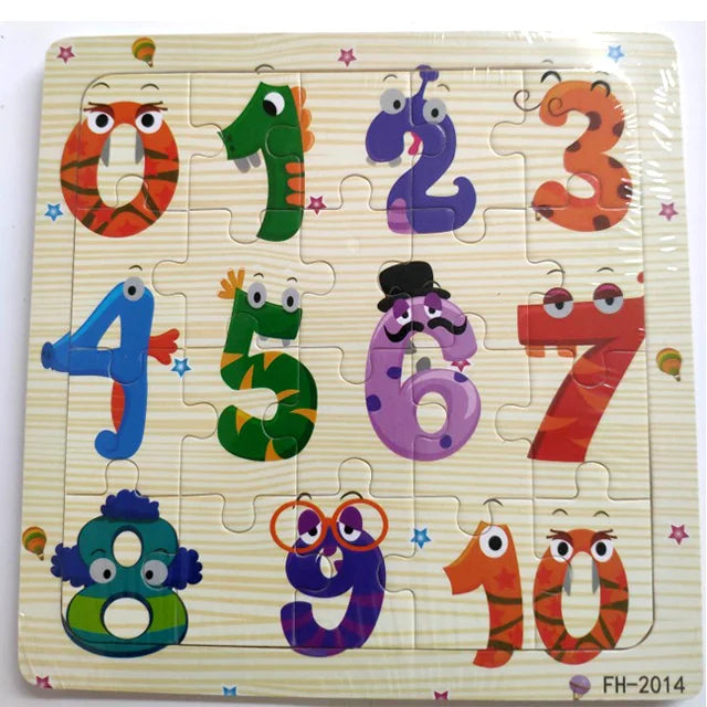 Montessori 3D Wooden Puzzle – 20 Cartoon Animal & Vehicle Pieces for Kids (Ages 1-3)