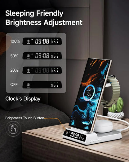 SwanScout ChargeMate™ C01 – 3-in-1 Wireless Charging Dock for Samsung Galaxy Phones, Watch 7