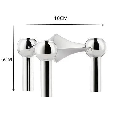 Molecular Structure Silver Candlestick – Elegant Modern Candle Holder for Decoration