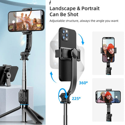 Extendable Selfie Stick & Tripod Stand – Bluetooth Remote for iPhone, Samsung Galaxy & Android Devices