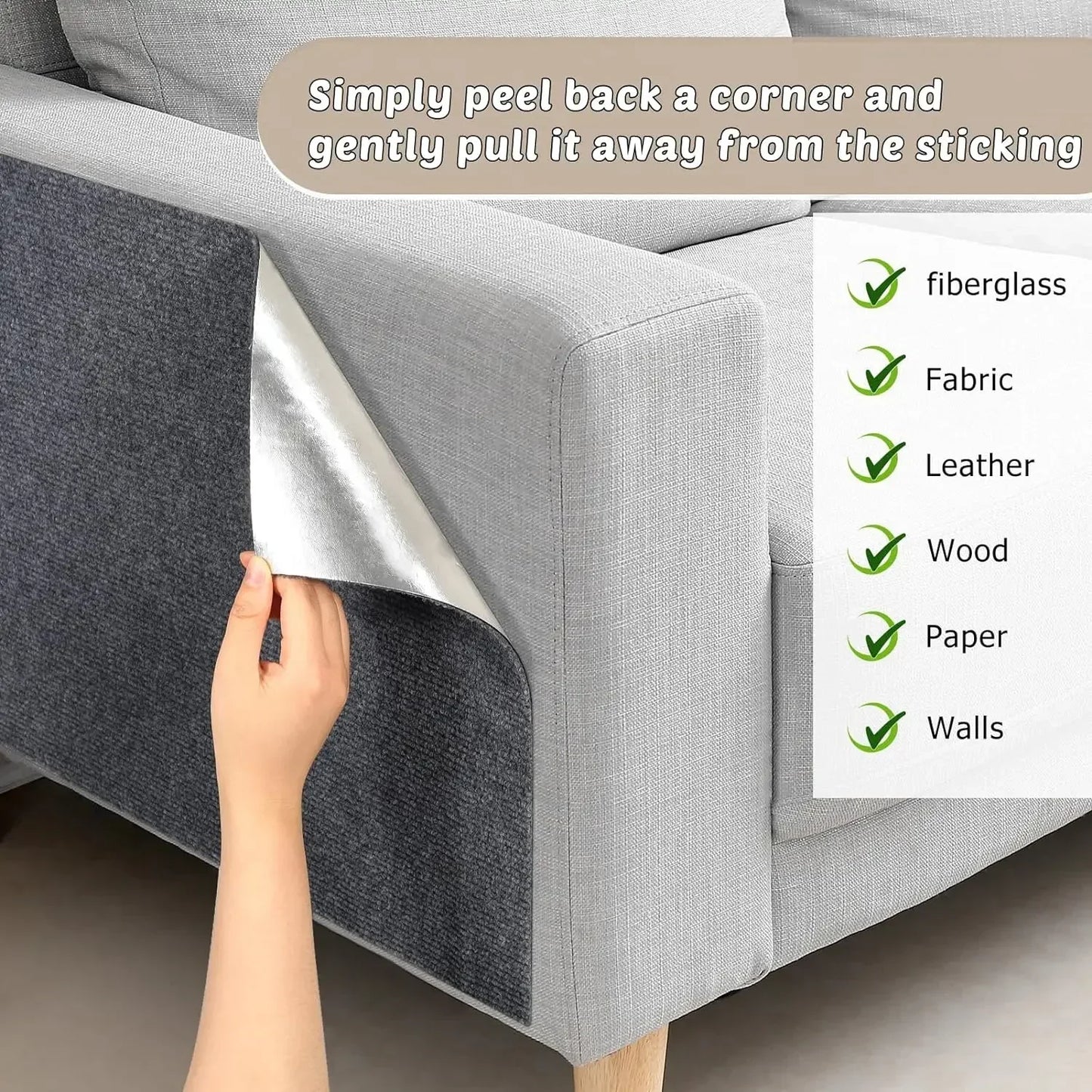 KittyGuard™ 7-Colour Self-Adhesive Cat Scratch Mat – Sofa & Furniture Protector Carpet