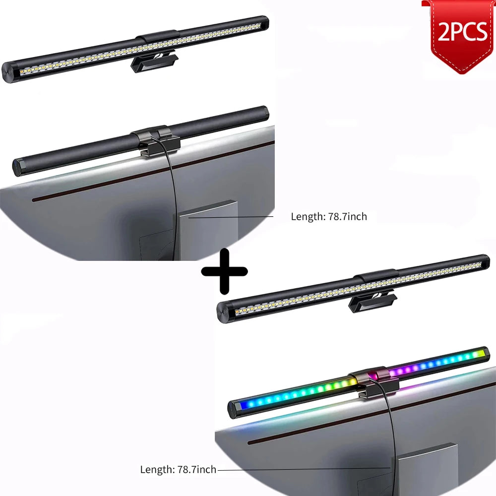 LumoBar™ RGB Monitor Light – 44cm Screen Hanging LED Lamp for Study, Gaming & Atmosphere Lighting